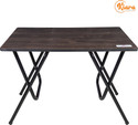 SHREE HARI QUALITY FIRST Multi-Purpose Portable & Foldable Wooden Dining Table Desk for Living Room Solid Wood 4 Seater Dining Table (Finish Color - Brown, Pre-assembled)