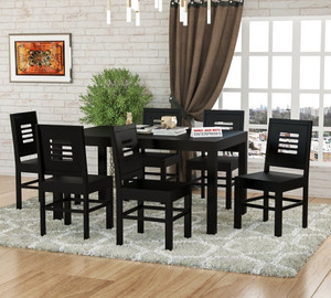 shree jeen mata enterprises sheesham wood 6 seater dining wooden table chair set living room dining set  solid wood 6 seater dining set