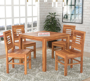 shree jeen mata enterprises sheesham wood 4 seater dining wooden table chair set living room dining set  solid wood 4 seater dining set