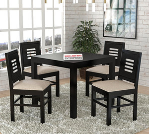 shree jeen mata enterprises sheesham wood 4 seater dining wooden table chair set living room dining set  solid wood 4 seater dining set