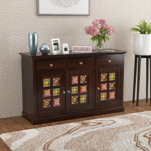 shree jeen mata enterprises heritage solid wood cabinet  cabinet drawer  cabient  sheesham wood cabinet  solid wood free standing sideboard