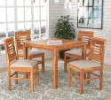 Shree Jeen Mata Enterprises Sheesham Wood 4 Seater Dining| Wooden Table Chair Set| Living Room Dining Set | Solid Wood 4 Seater Dining Set