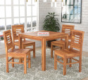 Shree Jeen Mata Enterprises Sheesham Wood 4 Seater Dining| Wooden Table Chair Set| Living Room Dining Set | Solid Wood 4 Seater Dining Set