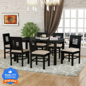 Shree Jeen Mata Enterprises Sheesham Wood 6 Seater Dining| Wooden Table Chair Set| Living Room Dining Set | Solid Wood 6 Seater Dining Set