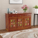 Shree Jeen Mata Enterprises Heritage Solid Wood Cabinet | Cabinet Drawer | Cabient | Sheesham Wood Cabinet | Solid Wood Free Standing Sideboard
