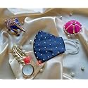 Shree Shree Fashion WEDDING SPECIAL Cloth Face Mask - Washable Light Weight Satin - Cotton Masks (BLUE)