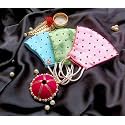 Shree Shree Fashion WEDDING SPECIAL Cloth Face Mask - Washable Light Weight Satin - Cotton Masks (SKYBLUE-GREEN-PINK)