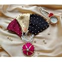 Fashion Unisex Wedding Special Washable Light Weight Satin Cotton Cloth Face Mask (Maroon-Golden-Black)