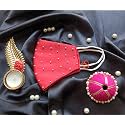 Fashion Unisex Wedding Special Washable Light Weight Satin Cotton Cloth Face Mask (Red)