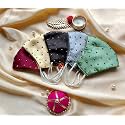 Fashion Unisex Wedding Special Washable Light Weight Satin Cotton Cloth Face Mask (Maroon-Golden-Black-Gray-Green)