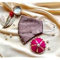 Fashion Wedding Special Unisex Cotton Satin Washable Reusable Light Weight Cloth Face Mask Without Valve (Chocolate)