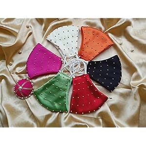 unisex satin - cotton washable light weight reusable cloth face mask without valve  red 