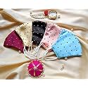 Unisex Satin Washable Light Weight Reusable Cloth Face Mask without Valve (Maroon-Golden-Black-Pink-Sky Blue).