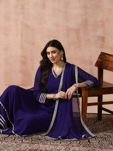 SHREE Women Kurta Palazzo Attached Dupatta Set