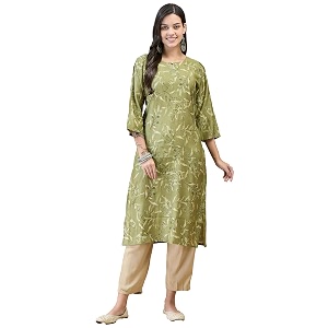 shree women liva rayon white floral print kurta
