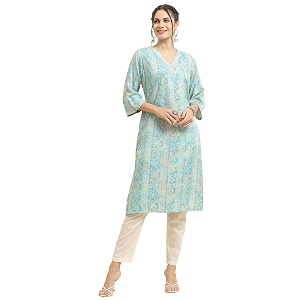Shree Women Liva Rayon White Floral Print