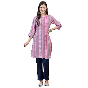 shree women liva rayon white floral print kurta