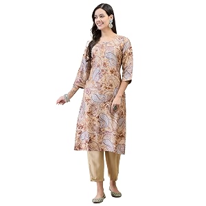 Shree Women Liva Rayon White Floral Print
