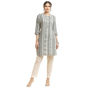 shree women liva rayon white floral print kurta