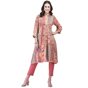 Shree Women Liva Rayon White Floral Print