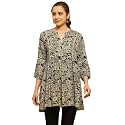 Shree Women Liva (Rayon) White Floral Print Kurta