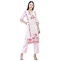 Shree Women Liva Rayon White Floral Print