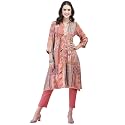 Shree Women Liva (Rayon) White Floral Print Kurta