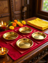 Shreeja Shilpcraft Pure Brass Puja Plates 3 Inch | Pack of 4 | For Deepak Base, Bhog Laddu, Dhop Brass
