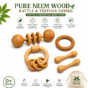 Shreeja Shilpcraft Pure Neem Wood Baby Rattle & Teether Combo Set of 5 Natural Rattle