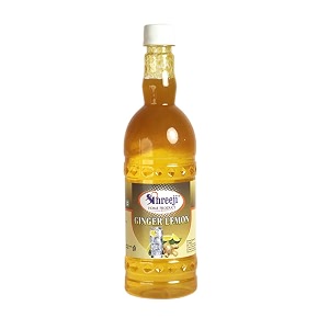 shreeji ginger lemon syrup mix with water for making juice pet bottle syrup 750 ml