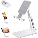 shreeji Tabletop Fully Foldable Desktop Tablet Mobile Stand Holder with Angle & Height Adjustable for Desk, Cradle, Dock, Compatible with Smartphones & Tablets (Black)