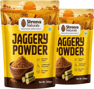 shreeva naturals natural jaggery powder 500g x 2 powder jaggery powder jaggery 1 kg pack of 2