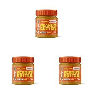 shrego all natural peanut butter 325 g creamy dark roast 100 peanuts natural unsweetened high in protein spread vegan peanut butter nut butter 325 g creamy pack of 3