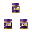 Shrego All Natural Peanut Butter 325 g Crunchy, Dark Roast, 100% Peanuts, Natural, Unsweetened, High in Protein Spread, Vegan Peanut Butter, Nut Butter, (325 g, Crunchy) (Pack of 3)