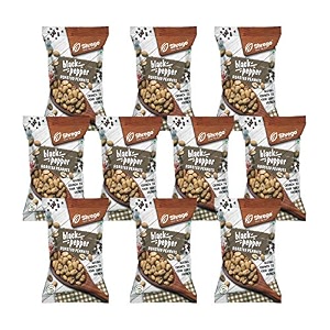 shrego black pepper roasted peanuts healthy namkeen and snacks  pack of 10 1400g 10x140g