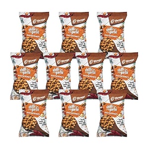 shrego chilli garlic roasted peanuts healthy namkeen and snacks pack of 10 1400g 10x140g