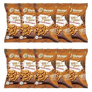 shrego hing jeera roasted peanuts healthy namkeen and snacks pack of 10 1400g 10x140g