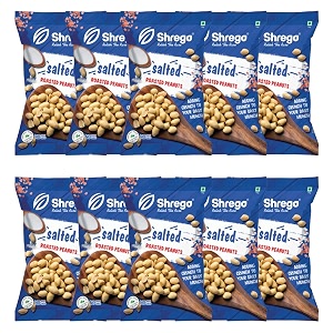 shrego salted roasted peanuts healthy namkeen and snacks pack of 10 1600g 10x160g
