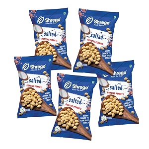shrego salted roasted peanuts healthy namkeen and snacks pack of 5 800g 5x160g