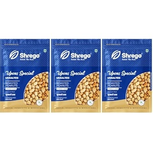 shrego upvas special roasted peanut unsalted healthy snack vacuum packed 360 gm pack of 3