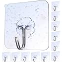 Heavy Duty Sticky self Adhesive wall Hooks |wall Hanging Hooks for Kitchen Accessories|Clothes Hanging Sticky Photo Frame Hangers (Adhesive Transparent Hooks, 20)