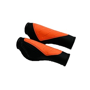 shrenik bicycle handlebar grip set soft rubber non toxic anti-slip standard size colored cycle handle grip length 125 cm unique designorange
