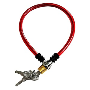 shrenik cycle lock spiral lock cycling key lock cable lock bicycle password lock mtb heavy duty material 3 keys lock red