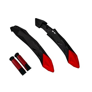 shrenik cycle mudguard grip set combo compatible 24 26 inch cycles flying bicycle fender plastic front back  handlebar grip soft rubber non toxic 125cm multicolor red