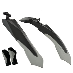 shrenik cycle mudguard grip set combo compatible 26 275 29 inch cycle flying bicycle fender plastic front back  handlebar grip soft rubber non toxic 125cm  color grey