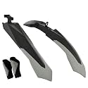 Shrenik Cycle Mudguard Grip Set Combo Compatible 26, 27.5, 29 Inch Cycle Flying Bicycle Fender Plastic Front Back || Handlebar Grip Soft Rubber Non Toxic 12.5cm || Color Grey