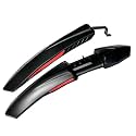 Shrenik Cycle Mudguard Plastic Compatible 26, 27.5, 29 Inch Bicycle Fender Reflective Tape Red Clip-on Front & Rear Set with Metal Caliper Fittings