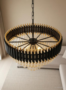 shreshtha crystal black gold polish metal 600mm chandelier hanging ceiling pendant jhoomer chandelier ceiling lamp