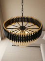 SHRESHTHA crystal Black Gold polish metal 600mm chandelier hanging ceiling pendant jhoomer Chandelier Ceiling Lamp