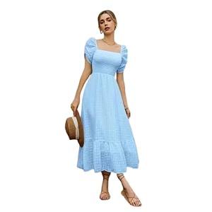 Shreyam Girls Womens Solid A-Line Ruched